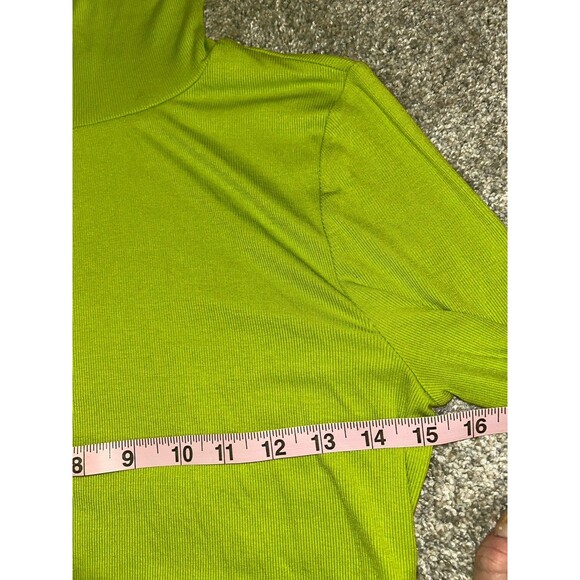 Aritzia Sunday Best Longsleeve Lime Green Turtleneck L Crop Top Sexy - Picture 6 of 8